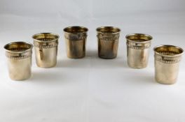 A set of six art deco French silver shots approx.