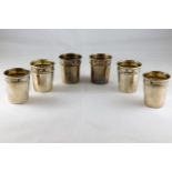 A set of six art deco French silver shots approx.