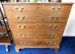 A George III oak secretaire with brass fittings 39