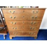 A George III oak secretaire with brass fittings 39