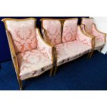 A Regency period French four piece suite with inlaid decor 36.5in high. Provenance: Formerly the pro