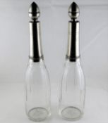 A pair of elegant French 0.950 silver mounted cut