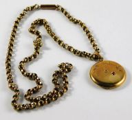 An antique necklace & pendant, necklace tests as 9