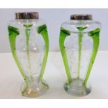 Two art nouveau glass vases, one with hallmarked s