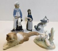 A small collection of Lladro & Nao figures & anima