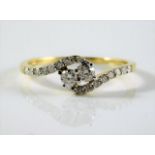 A 9ct gold ring set with approx. 0.33ct diamond