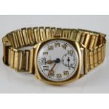 A 9ct gold cased Vertex wristwatch with rolled gol