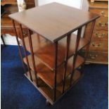 A Victorian mahogany revolving bookcase 41.5in hig