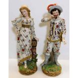 A pair of good 19thC. bisque figures, probably Ger