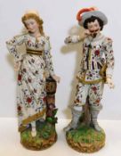 A pair of good 19thC. bisque figures, probably Ger