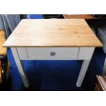 A scrub top pine cottage style table with drawer 3