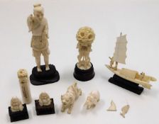 A selection of various early 20thC. ivory items in