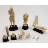 A selection of various early 20thC. ivory items in