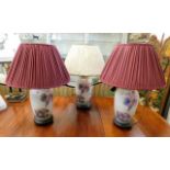 Three Brights of Nettlebed porcelain table lamps w