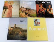 Five art books including Corot & Pissaro