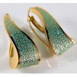 An 18ct gold pair of plique-à-jour earrings 10.1g