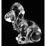 A Daum french crystal dog ornament 3.75in tall