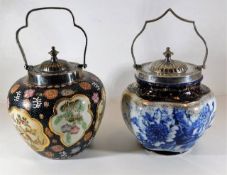 A Doulton biscuit barrel twinned with an Oriental