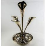 A silver epergne & bowl 9.25in high maker William