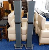 A pair of tall Bang & Olufsen floor standing speak