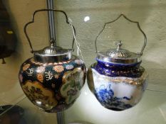 Two early 20thC. biscuit jars