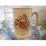 A vintage Arthur Wood TT races tankard