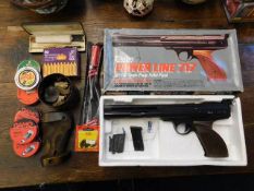 A .177 Daisy Powerline air pistol & other gun acce