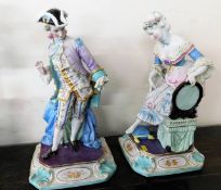 Two large c.1900 bisque porcelain figures, some fa