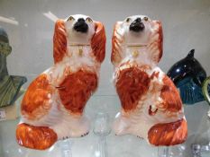 A pair of Victorian spaniel dogs 7.75in tall