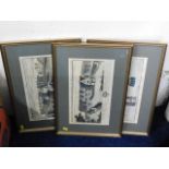 Three framed Samuel and Nathaniel Buck prints rela