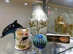 A Mdina glass paperweight & other decorative items