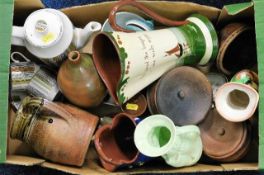 A boxed quantity of mixed pottery & ceramic items