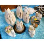 A small quantity of model swans