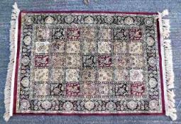 A man made silk Persian style rug 61in x 39in