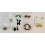 A small quantity of mixed earrings including amber