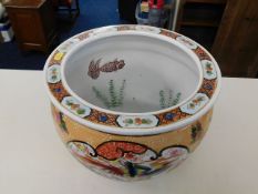 A reproduction Chinese porcelain fish bowl 12.5in