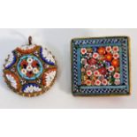 Two Italian mosaic jewellery items