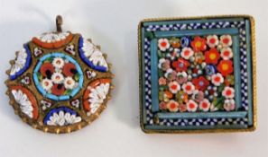 Two Italian mosaic jewellery items