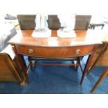 A mahogany Regency style hall table with drawer