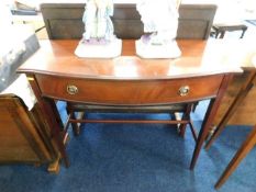 A mahogany Regency style hall table with drawer