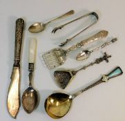 A Russian 0.916 hallmarked silver spoon with gilt