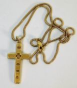 A 9ct gold necklace with cross 10.9g