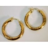 A pair of 9ct gold hoop earrings 2.1g