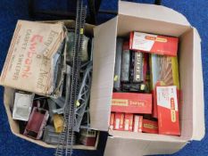 Two boxes of railway items, some boxed including H