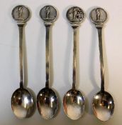 Four early 20thC. silver golfing spoons presented