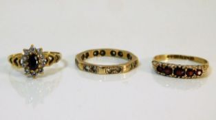 Three 9ct gold rings 4.7g