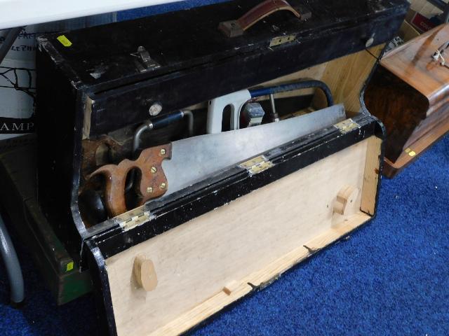 Two carpenters tool boxes with contents