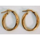 A pair of 9ct gold hoop earrings 1.8g