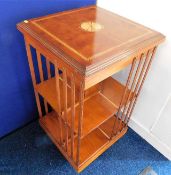 An inlaid revolving bookcase