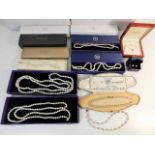 A quantity of costume jewellery items including mo